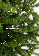 9' King Fraser Fir Artificial Christmas Tree with 1800 Warm White & Multi-Color LED Lights