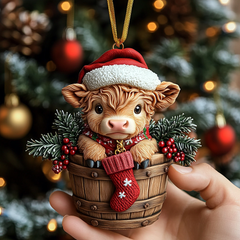 Festive Highland Herd Mica Ornament NCU0DV124