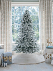 8' Prince Flock® Artificial Christmas Tree with 550 Warm White LED Lights