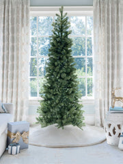 10' King Douglas Fir Slim Artificial Christmas Tree with 1200 Warm White & Multi-Color LED Lights