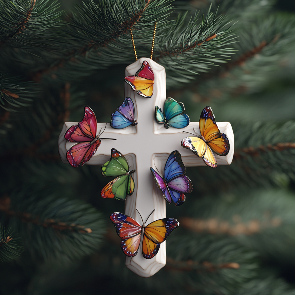 Grace and Cross Mica Ornament NCU0PT106