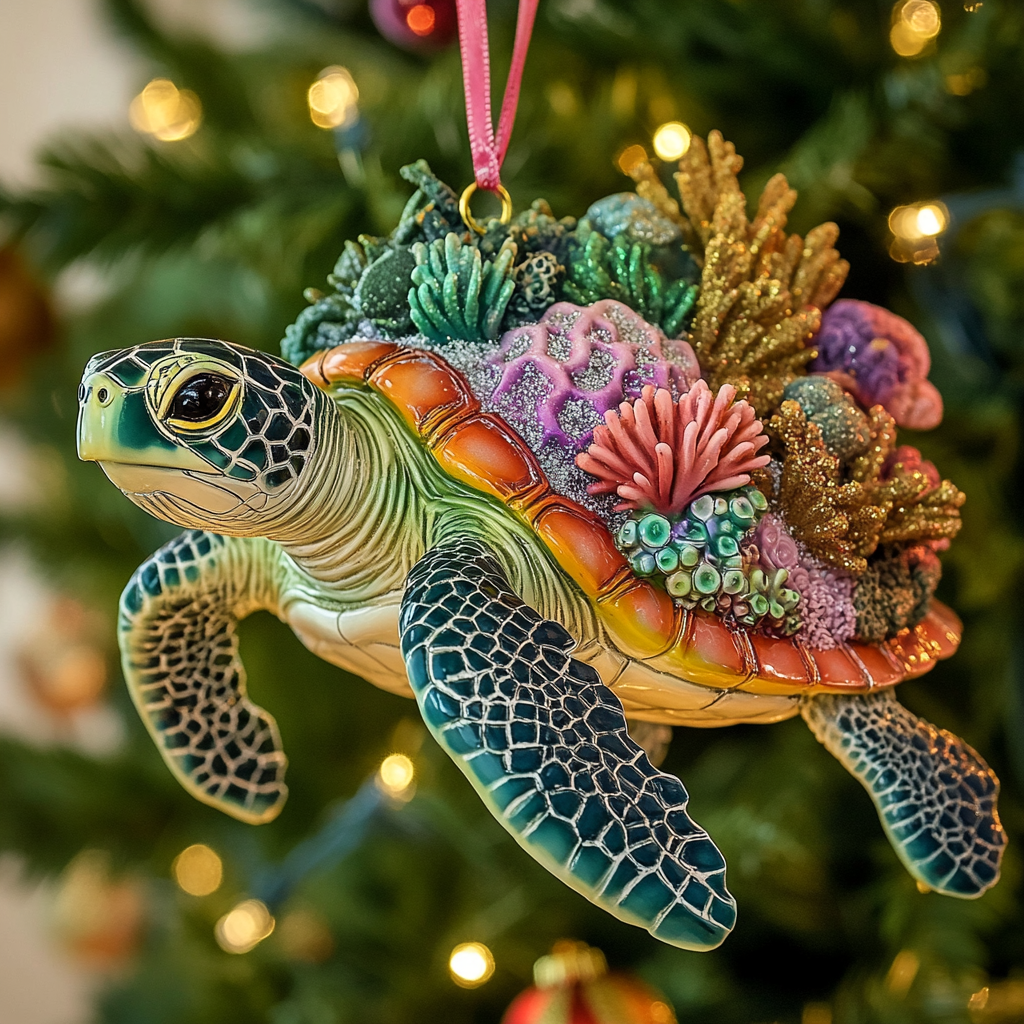 Hibiscus Reef Guardian Mica Ornament NCU0PT073