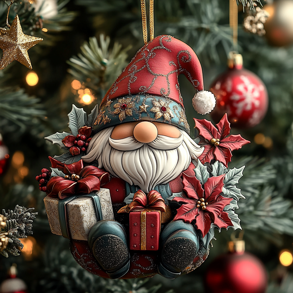Holly Jolly Greetings Mica Ornament NCU0DV092