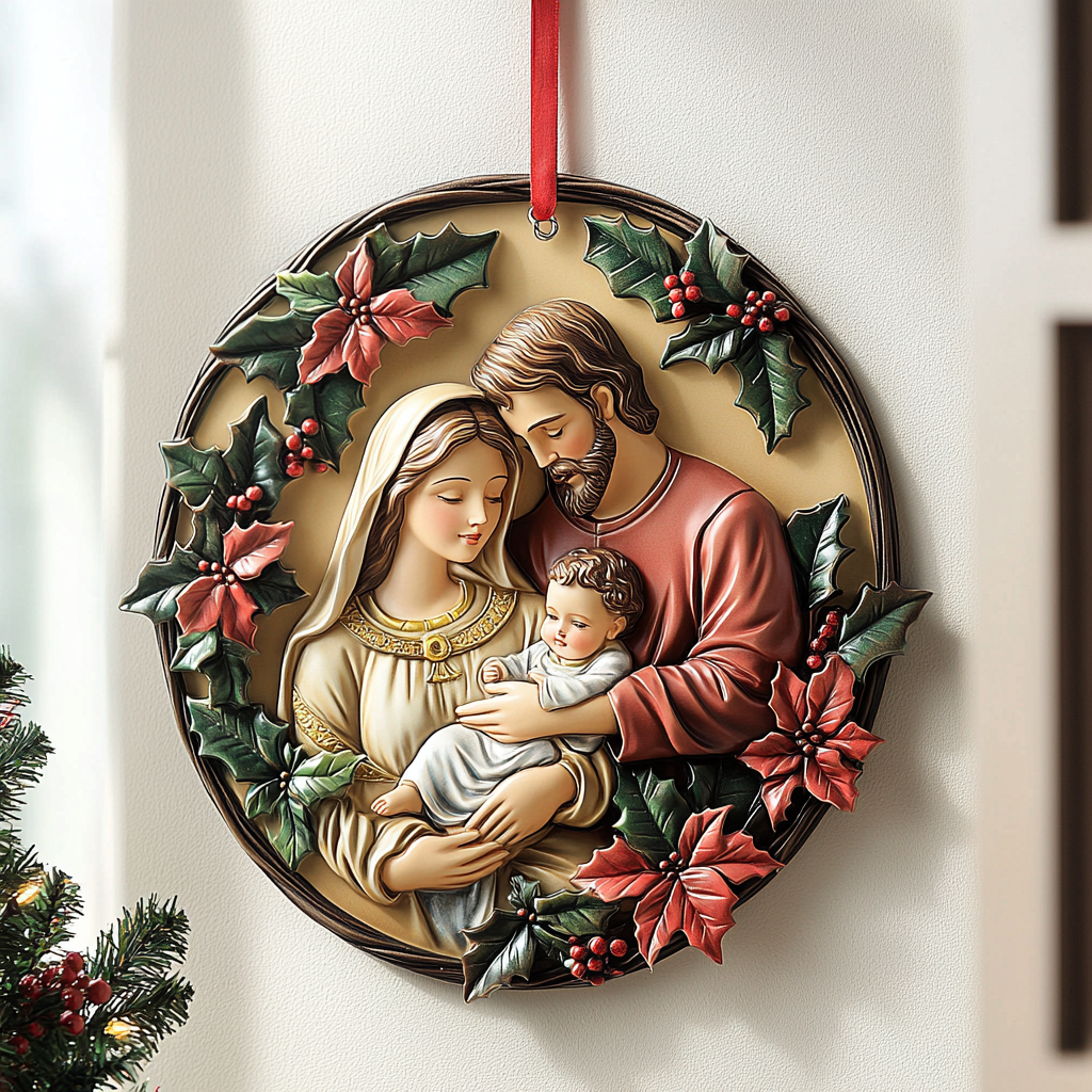 Holy Family Devotion Mica Ornament NCU0TL087