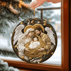 Holy Family Embrace Mica Ornament NCU0TL089