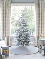 7' King Noble Flock Artificial Christmas Tree Unlit