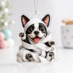 Naughty Boston Terrier Mica Ornament NCU0NT059