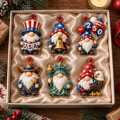 Patriotic Gnome Acrylic Ornament Gift Set NCU0HT159