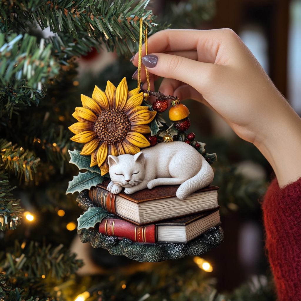 Purrfect Sunflowers Mica Ornament NCU0PT065
