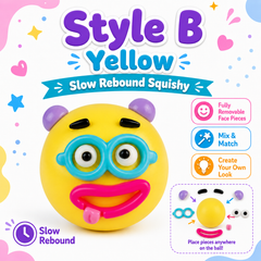 Smushers Funny Face Swap Squishy Stress Ball Removable Mix Match Features Kawaii Fidget Toy Party Favor