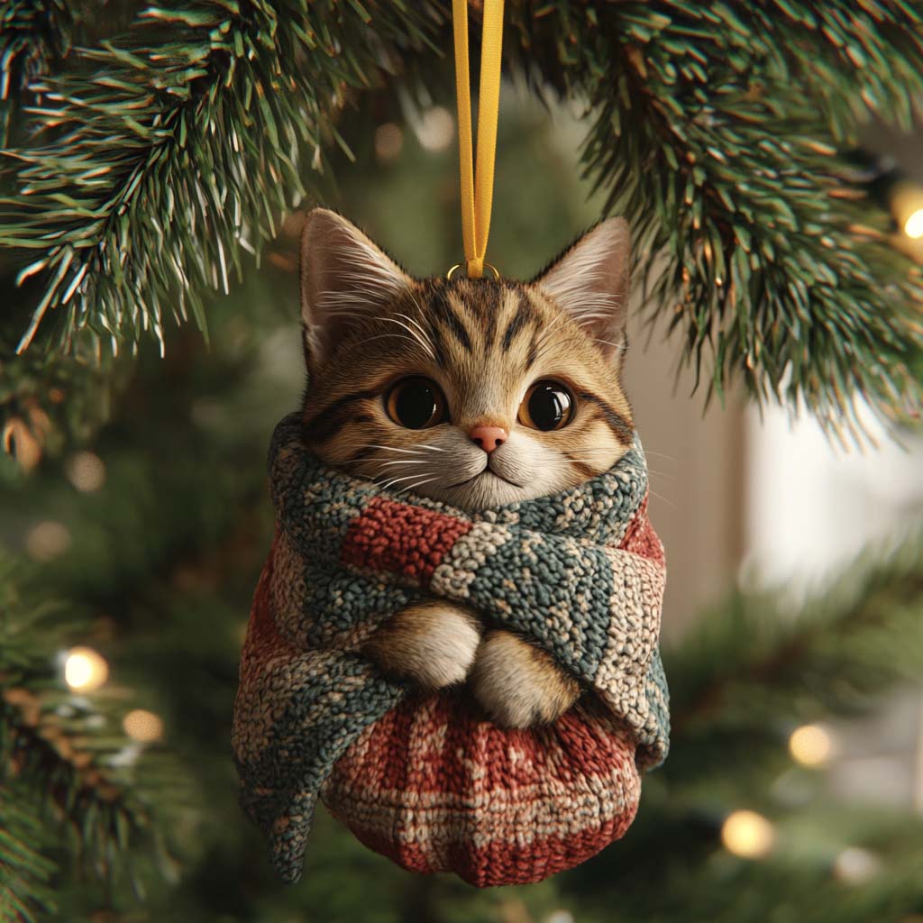 Snug Kitten Mica Ornament NCU0NT032