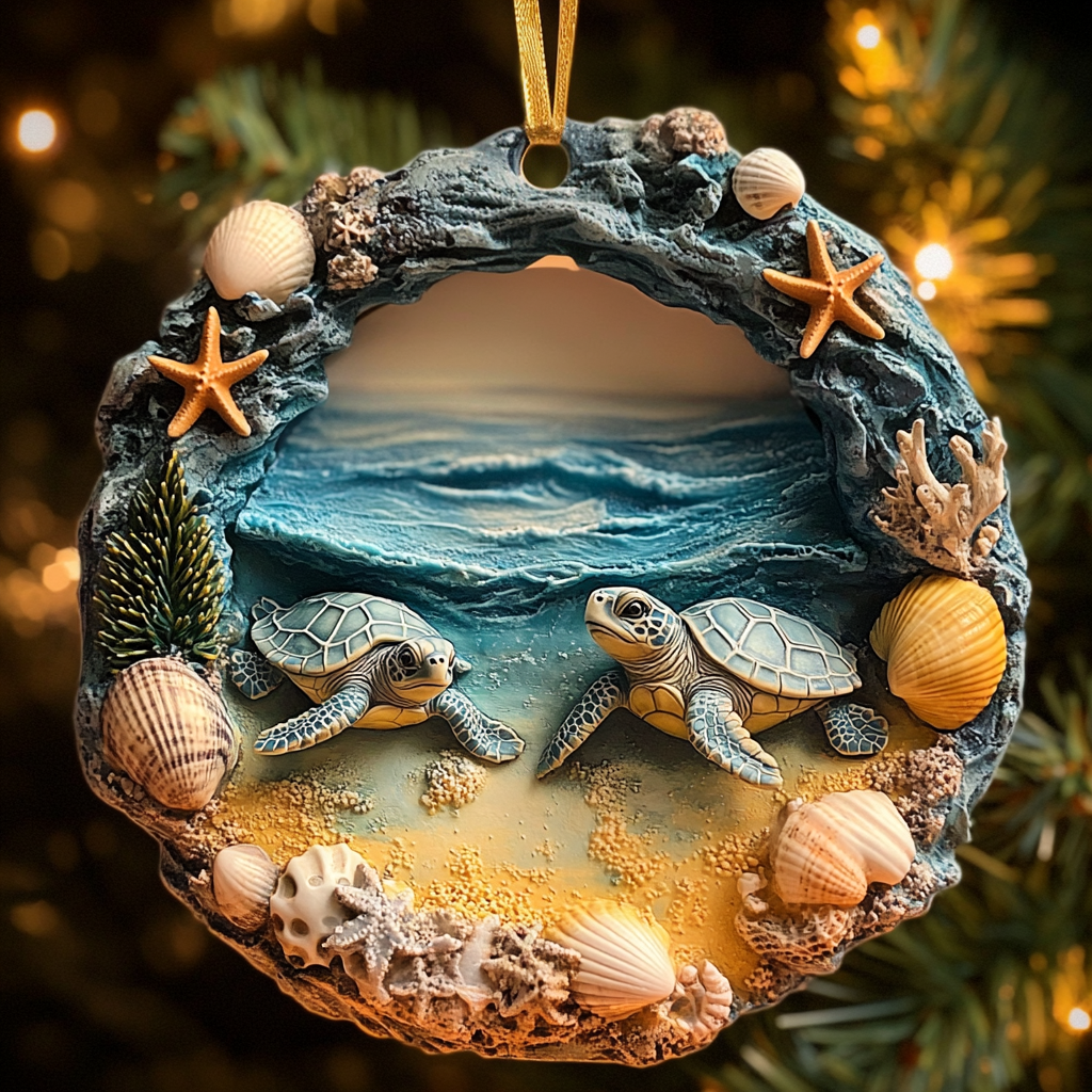Sparkling Turtle Mica Ornament NCU0DV132