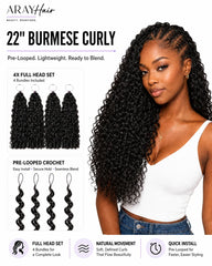 100% Human Hair Miracle Knot Water Wave Crochet Hair | Pre-Looped for Boho & Fulani Braids