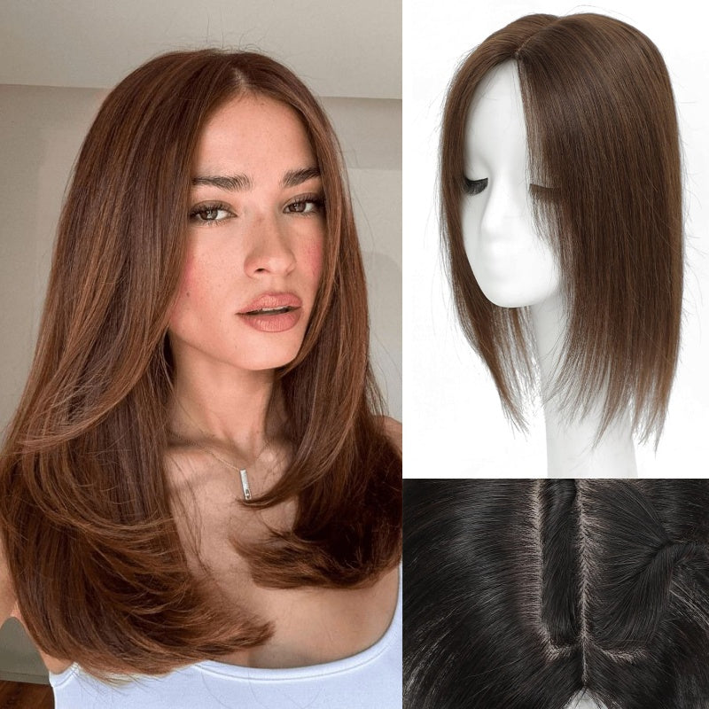 Straight Hair Topper for Crown Thinning – Natural Coverage at the Crown