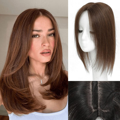 Straight Hair Topper for Crown Thinning – Natural Coverage at the Crown