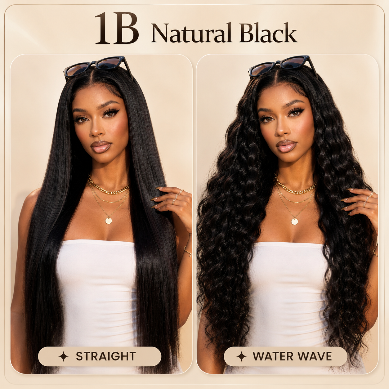 13x4 Pre-Cut Lace Beach-Ready 2-In-1 Straight To Water Wave Glueless 100% Human Hair Wig