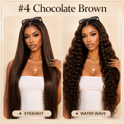 13x4 Pre-Cut Lace Beach-Ready 2-In-1 Straight To Water Wave Glueless 100% Human Hair Wig