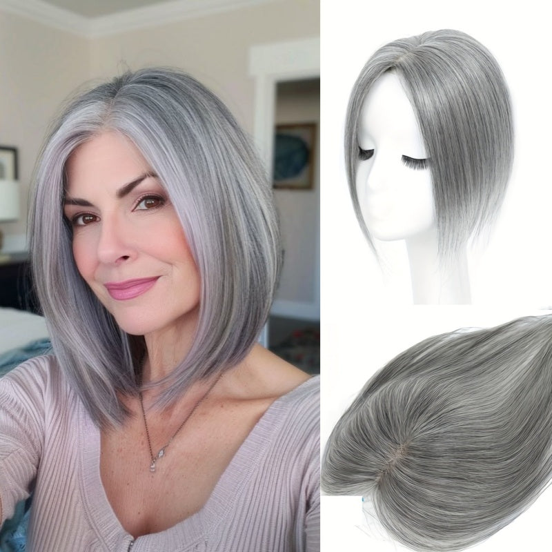 Straight Hair Topper for Crown Thinning – Natural Coverage at the Crown