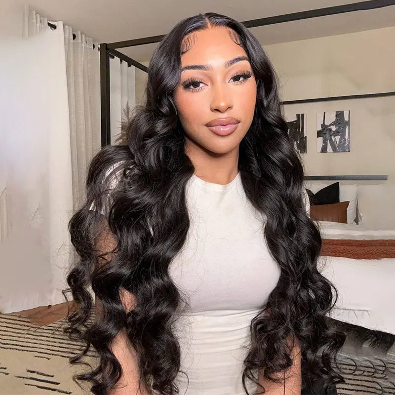 13x4 HD Undetectable HD Lace Body Wave Human Hair Wigs Pre-Plucked Pre-Bleached