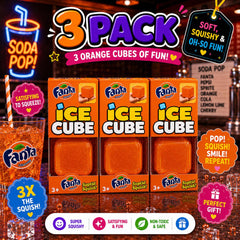 NeeDoh Nice Cube Fanta Soda Edition Squishy Ice Cube Fidget Stress Relief Toy Kids Gift Ages 3+