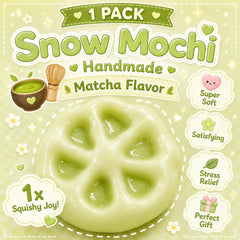 Matcha Snow Mochi Squishy Handmade Crunchy Sand Hidden Color Reveal ASMR Sensory Gift