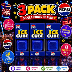 NeeDoh Nice Cube Pepsi Soda Edition Squishy Ice Cube Fidget Stress Relief Toy Kids Gift Ages 3+