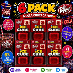 NeeDoh Nice Cube Dr Pepper Soda Edition Squishy Ice Cube Fidget Stress Relief Toy Gift Ages 3+