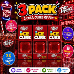 NeeDoh Nice Cube Dr Pepper Soda Edition Squishy Ice Cube Fidget Stress Relief Toy Gift Ages 3+