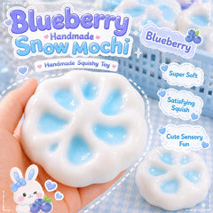 Blueberry Snow Mochi Squishy Handmade Crunchy Sand Hidden Color Reveal ASMR Sensory Gift
