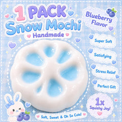 Blueberry Snow Mochi Squishy Handmade Crunchy Sand Hidden Color Reveal ASMR Sensory Gift