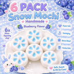 Blueberry Snow Mochi Squishy Handmade Crunchy Sand Hidden Color Reveal ASMR Sensory Gift
