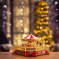 14 in. Animated Worlds Fair Boardwalk Carousel