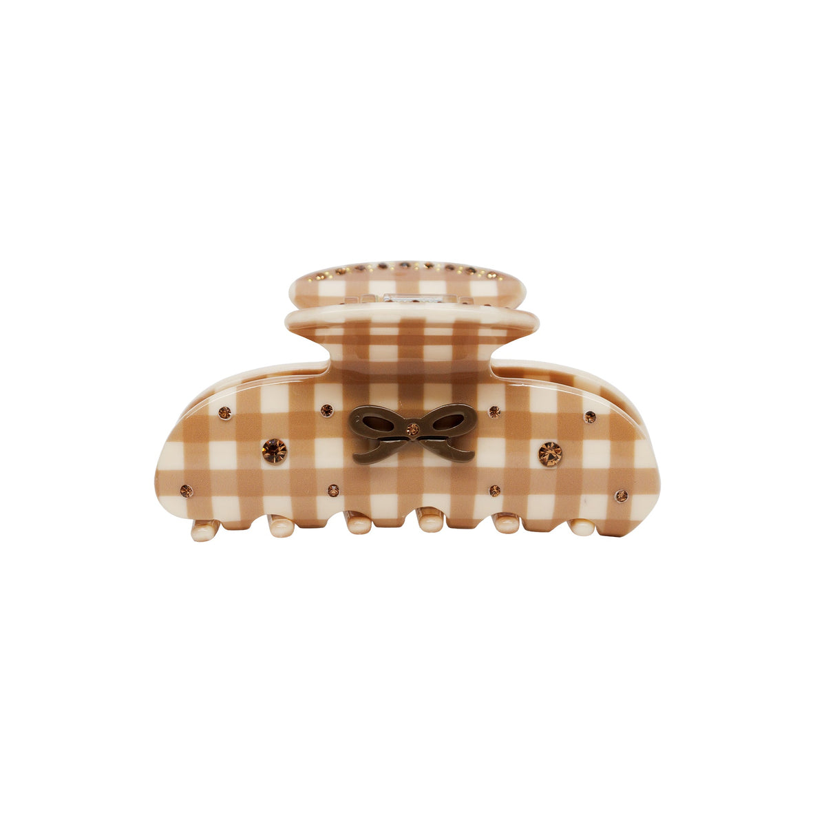 Sweetheart Clip in Mocha Kiss Gingham